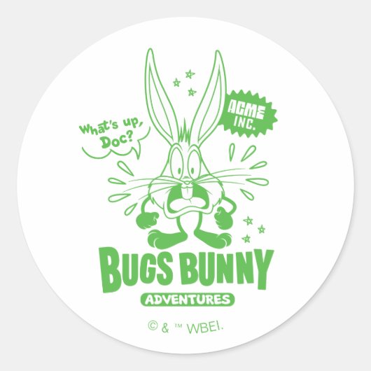 Smakelijke Retro BUGS BUNNY™ Ronde Sticker (Voorkant)