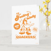 Smakelijke Retro DAFFY DUCK™ Kaart (Gele Bloem)