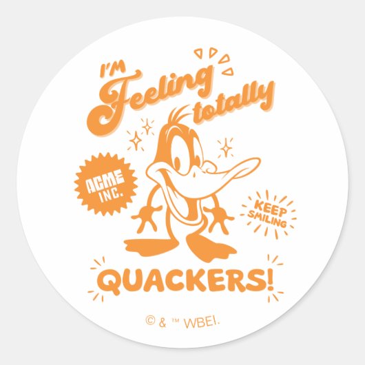 Smakelijke Retro DAFFY DUCK™ Ronde Sticker (Voorkant)