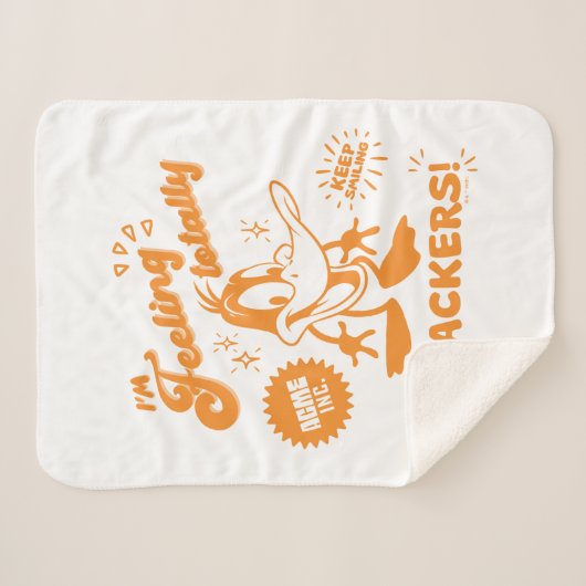 Smakelijke Retro DAFFY DUCK™ Sherpa Deken (Voorkant (horizontaal))