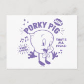 Smakelijke Retro Porky Pig Briefkaart (Voorkant)