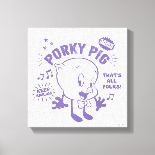 Smakelijke Retro Porky Pig Canvas Afdruk (Voorkant)