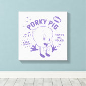 Smakelijke Retro Porky Pig Canvas Afdruk (Insitu (Houten vloer))