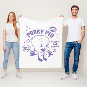 Smakelijke Retro Porky Pig Fleece Deken