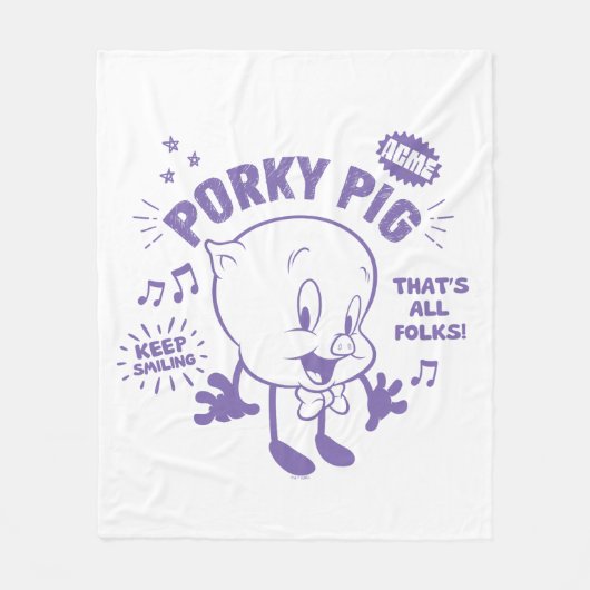 Smakelijke Retro Porky Pig Fleece Deken (Voorkant)