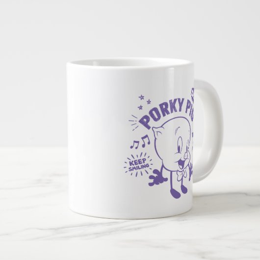 Smakelijke Retro Porky Pig Grote Koffiekop (Voorkant rechts)