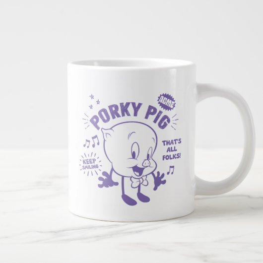 Smakelijke Retro Porky Pig Grote Koffiekop (Rechts)