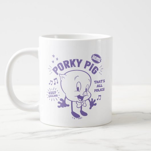 Smakelijke Retro Porky Pig Grote Koffiekop (Links)