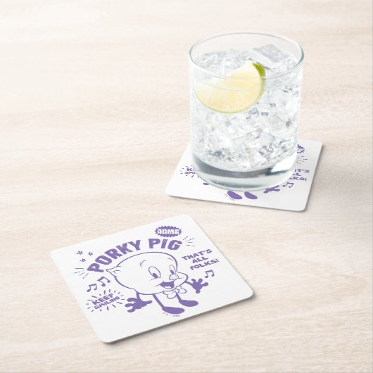 Smakelijke Retro Porky Pig Kartonnen Onderzetters (Insitu)