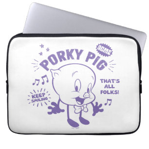 Smakelijke Retro Porky Pig Laptop Sleeve