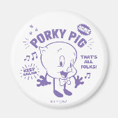 Smakelijke Retro Porky Pig Magneet (Voorkant)