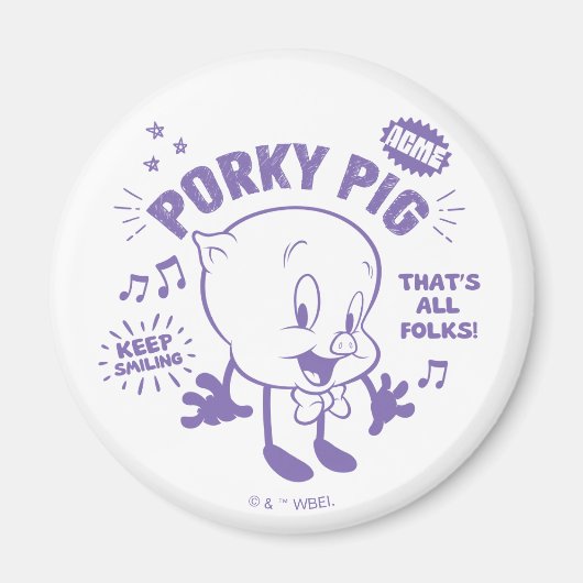 Smakelijke Retro Porky Pig Magneet (Voorkant)