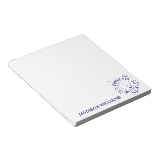 Smakelijke Retro Porky Pig Notitieblok (Schuin)