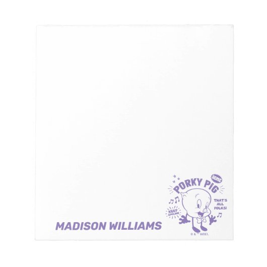 Smakelijke Retro Porky Pig Notitieblok (Voorkant)