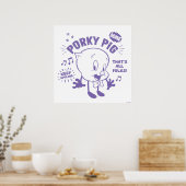 Smakelijke Retro Porky Pig Poster (Keuken)
