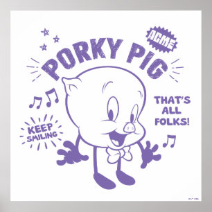 Smakelijke Retro Porky Pig Poster