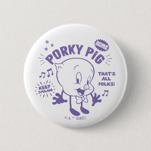 Smakelijke Retro Porky Pig Ronde Button 5,7 Cm