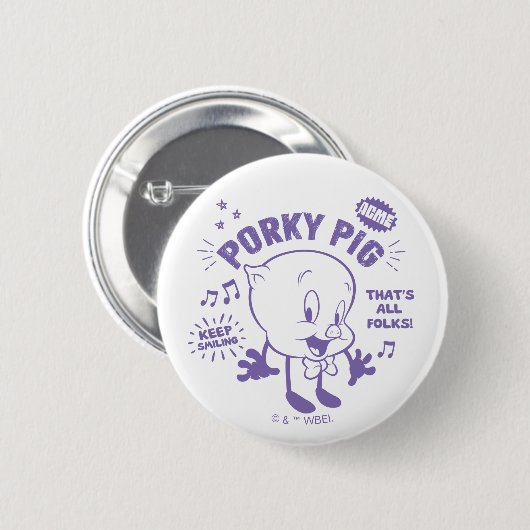Smakelijke Retro Porky Pig Ronde Button 5,7 Cm (Voorkant /achterkant)
