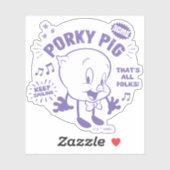 Smakelijke Retro Porky Pig Sticker (Vel)