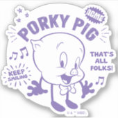 Smakelijke Retro Porky Pig Sticker (Voorkant)