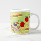 Smakelijke Schattigee voedselpatroon Fun Design Pa Grote Koffiekop (Rechts)