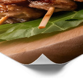 Smakelijke Shish Kebab en gegrilde vleesspiesjes Poster (Hoek)