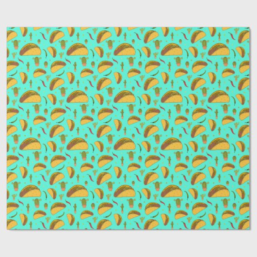 Smakelijke taco's en chilis Mexicaanse eetpatroon Cadeaupapier (Vlak)