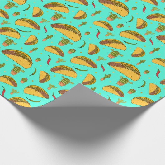 Smakelijke taco's en chilis Mexicaanse eetpatroon Cadeaupapier (Hoek)