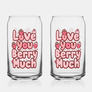 Smakelijke Valentijnsdag Fruit en Cupcake Quote Blikvorm Glas