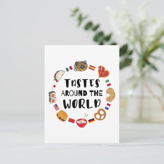 Smaken over de hele wereld briefkaart (Staand voorkant)