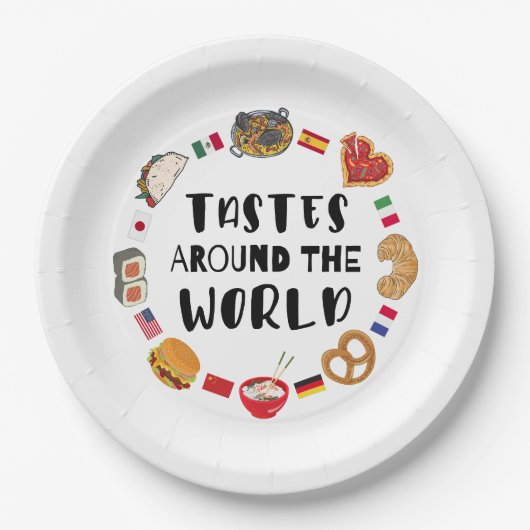 Smaken over de hele wereld papieren bordje (Voorkant)
