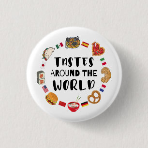 Smaken over de hele wereld ronde button 3,2 cm