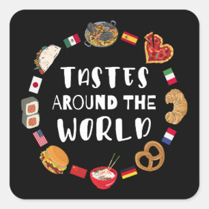 Smaken over de hele wereld vierkante sticker