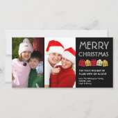 Smakerij met kerstcadeaudozen feestdagenkaart (Voorkant)