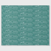Smal kanaalboot patroon cadeaupapier (Vlak)