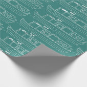 Smal kanaalboot patroon cadeaupapier (Hoek)