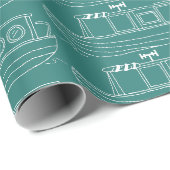 Smal kanaalboot patroon cadeaupapier (Rol Hoek)