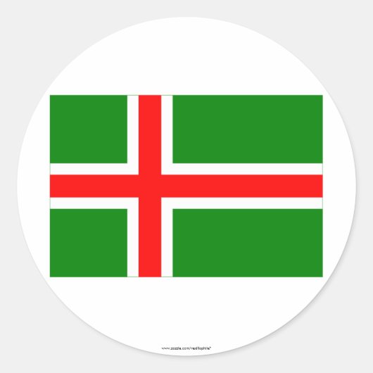 Smålandvlag (onofficieel) ronde sticker (Voorkant)