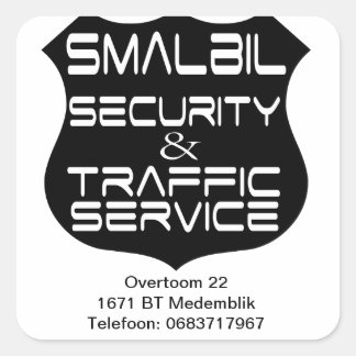 Smalbil Security & Traffic Service Vierkante Sticker