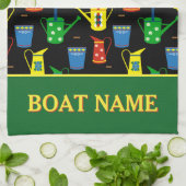 Smalboot Gepatroneerde Kanaalbootnaam Theedoek (Gevouwen)