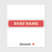 Smalboot kanaalboot aak naam rood gepersonaliseerd sticker (Vel)