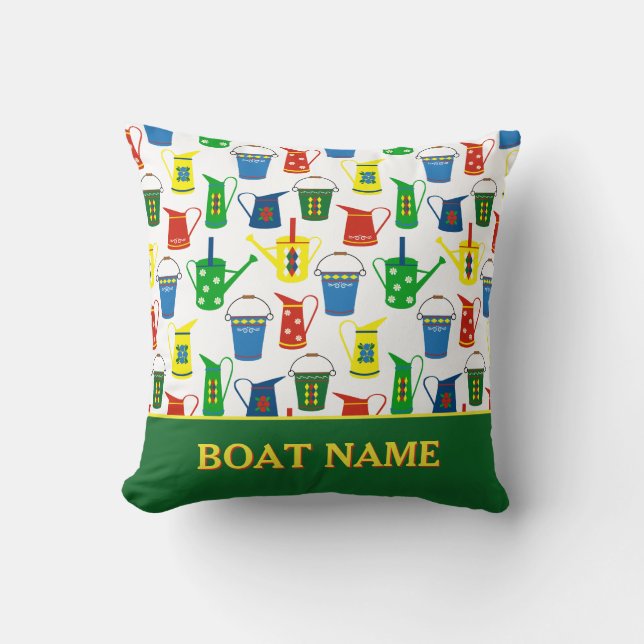 Smalboot kanaalbootnaam kussen (Voorkant)