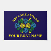 Smalboot Welkom aan Boord Aangepaste Bootnaam Deurmat (Voorkant)