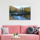 Smalbootjes afgemeerd bij het Salterhebble-bekken Canvas Afdruk (Insitu (Woonkamer))