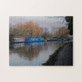 Smalboten op bevroren kanaal Foto door Brett Jorda Legpuzzel