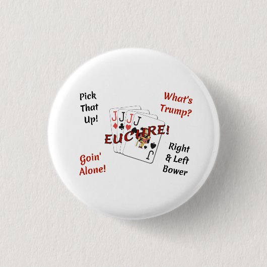 Small 1/4 Inch Round Button - Euchre (Voorkant)