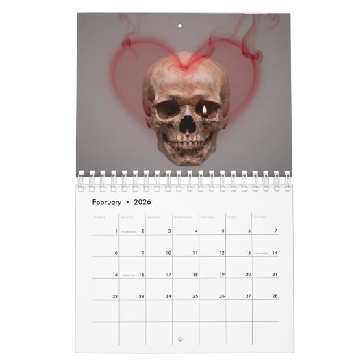 Small 2026 Skull Art Calendar Kalender (Feb 2026)