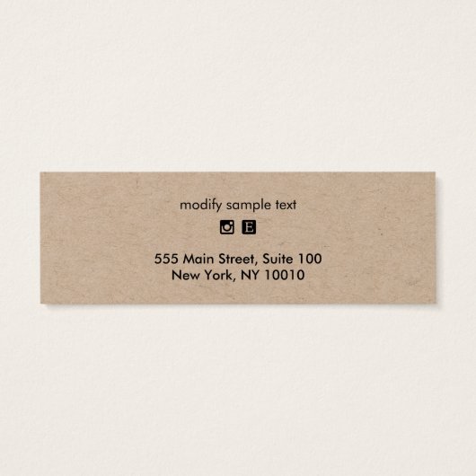 Small Add Logo Kraft Earling Display Card Mini Visitekaartjes (Achterkant)