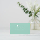 Small Airplane Travel Consultant light-teal  Visitekaartje (Staand voorkant)