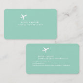 Small Airplane Travel Consultant light-teal  Visitekaartje (Voorkant / Achterkant)